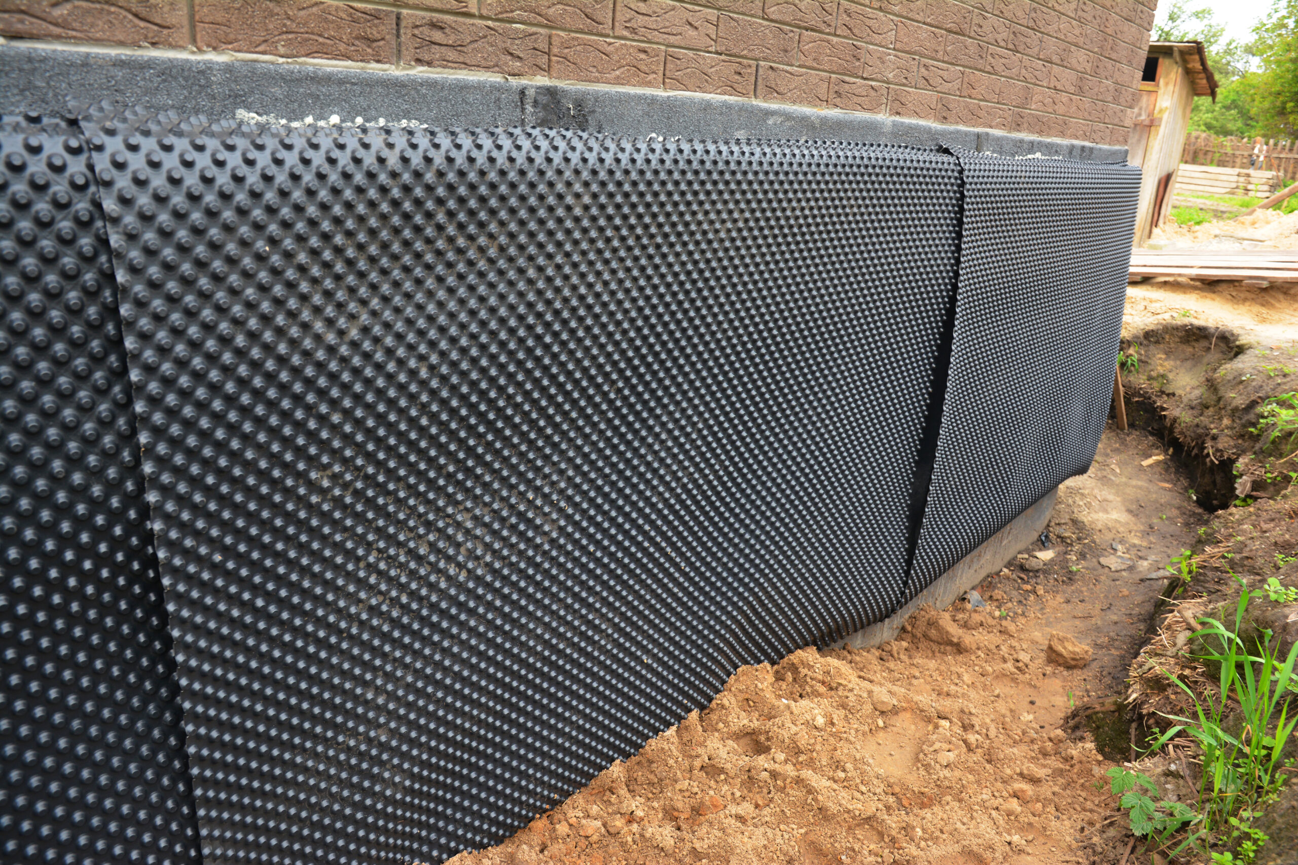 Installation of waterproofing material